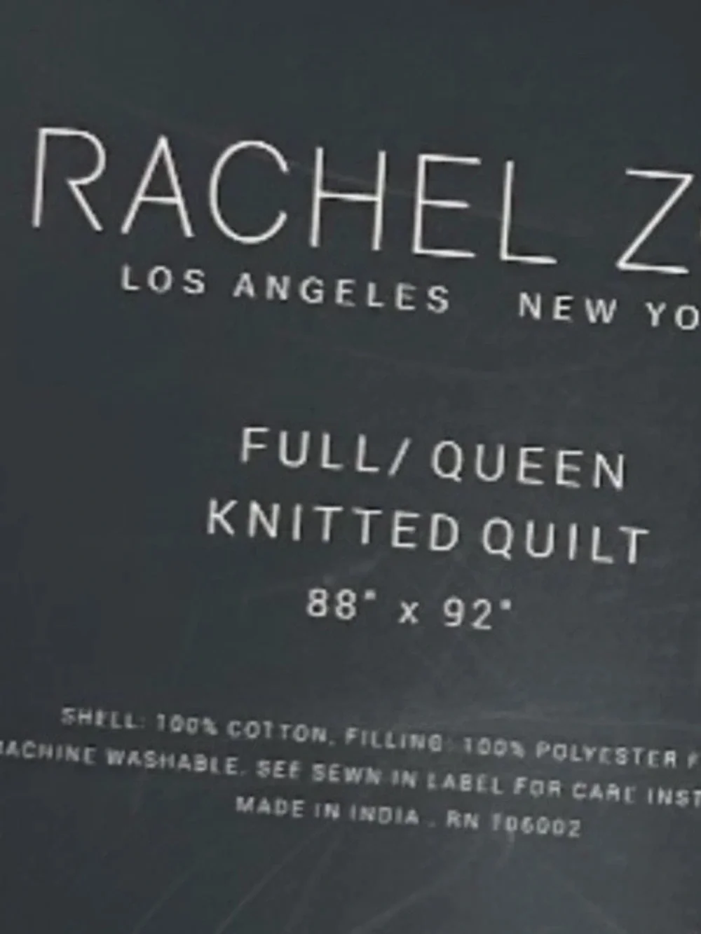 Rachel Zoe Tan and Cream Striped Cotton Knitted Full/Queen Quilt 88”x92”